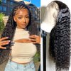miear Deep Wave Lace Front Wigs Human Hair 180% Density HD Transparent 13x4 Deep Curly Lace Front Wigs Pre Plucked with Baby Hair Glueless Wigs Human Hair for Black Women 20Inch