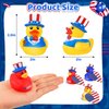 Ouryec 24 Pack Patriotic Rubber Ducks, 4th of July Rubber Ducks Jeep Ducks Bulk, 4th of July Independence Day USA Memorial Day Party Favors, Baby Showers Bath Toys Gifts for Kids(24)