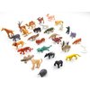 PINOWU Realistic Mini Wild Zoo Animals Figurines Toys 32 Pcs Gift Set for Education and Party Favors, Plastic Forest Safari Animals Lion, Hippo, Tiger, Bear, Elephant, Giraffe etc