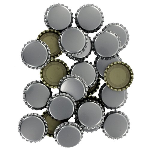 144 Oxygen Absorbing Beer Bottle Caps, 26mm US Standard Size Pry Off Silver Crown Caps for Homebrew, PVC Free Caps for Beer Bottles