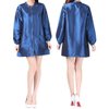 TopTie Satin Long Sleeve Salon Smock Unisex Hair Stylist Barber Cape Jacket Pet Grooming Work Clothes-Blue-M