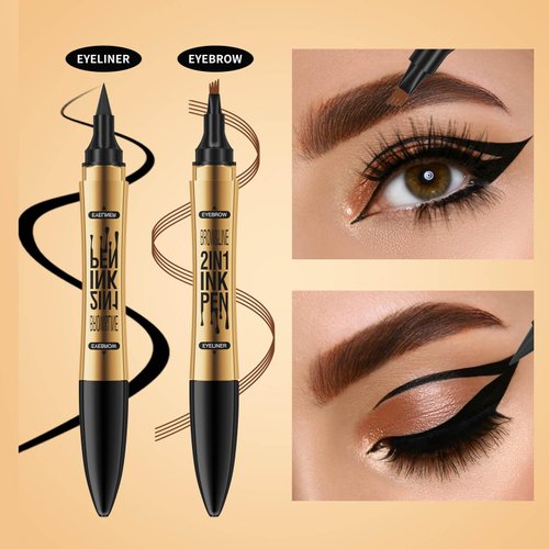G G Colors 2 in 1 Magic Eyebrow Pencil, 4 Tip Microblade Eyebrow Pen Microblading Eyebrow Pencil Contouring Pen for Natural Daily Look Eyebrow Makeup