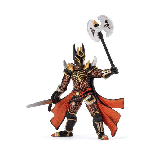 Papo "Knight with A Triple Battle Axe" Figure, Black/Orange