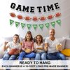 3pcs Game Time Football Banner, Football Birthday Party Decorations Football Theme Garland Sports Fantasy Football Party Decor Football Party Supplies for Party