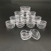 Healthcom 100Pcs 4ml Empty Plastic Cosmetic New Clear Refillable Plastic Heart Shape Pot Jars Bottles Make up Cosmetic Containers with Lids for Face Cream Lotion Eye Shadow Lip Balm