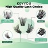 Lash Clusters 96pcs Individual Lashes D Curl 16mm Eyelash Clusters KEYYOU Volume Wispy Lash Extension Soft&Comfortable Easy DIY at Home(Y19,D-16mm)