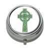 Celtic Christian Cross - Irish Ireland Scotland Scottish - Green White Pill Case Trinket Gift Box