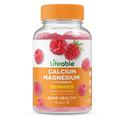 Lifeable Calcium Magnesium and Vitamin D Gummies - Great Tasting Natural Flavor Vitamin Supplemen...