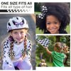 Vodolo Checkered Hair Clip,6PC Checkered Flag Hair Bow Clips For Girls Women,Black and White Racing Fan Pigtail Checkered Hair Accessories