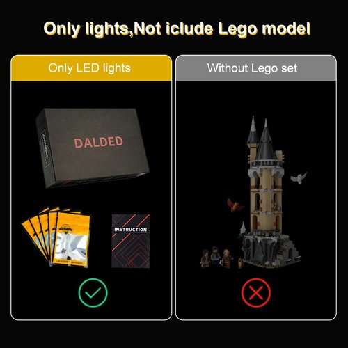 DALDED LED Lighting Kit for Lego Hogwarts Castle Owlery, LED Light Compatible with Lego 76430 Building Block Models (Not Include Lego Set)