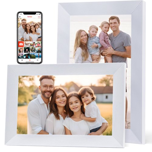 FRAMEO 10.1 Inch WiFi Digital Picture Frame,1280x800 HD IPS Touch Screen,Electronic Picture Frame Built-in 32GB Storage,Auto-Rotate,Wall Mountable,WiFi Picture Frame Digital with FRAMEO App-Great Gift