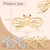 Vovii Metal Bow Claw Hair Clips for Thin/Thick Hair - Cute Bow-Shaped Hair Claw Clips with Bows for Women (Gold, Silver)