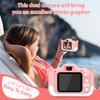 OZMI Kids Selfie Camera for 3-12 Years Old Girls, Christmas Birthday Toy Camera for Toddler with Screen Protector Case, Portable Children Camera for 3 4 5 6 7 8 Year Old Girls with 32GB SD Card - Pink