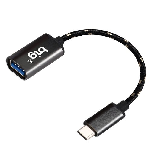 Big-E Turbo 5Gbps USB-C to USB 3.0 Adapter [2Pack] Compatible with TCL 10 Pro for Full USB OTG On-The-Go Thunderbolt 3/4 Short Connector USBC Male to USB Female (Gray)