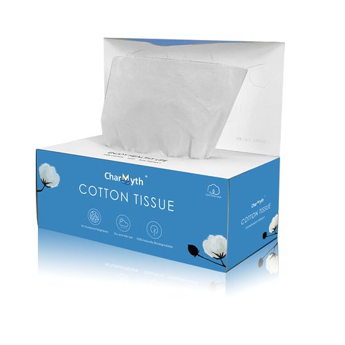 Charmyth Extra Thick Disposable Face Towel, Disposable Makeup Removing Wipes, 100% USA Cotton and 100% Organic & Cruelty Free, Lint-Free Cotton Tissues for Sensitive Skin 1 Count (Pack of 100)