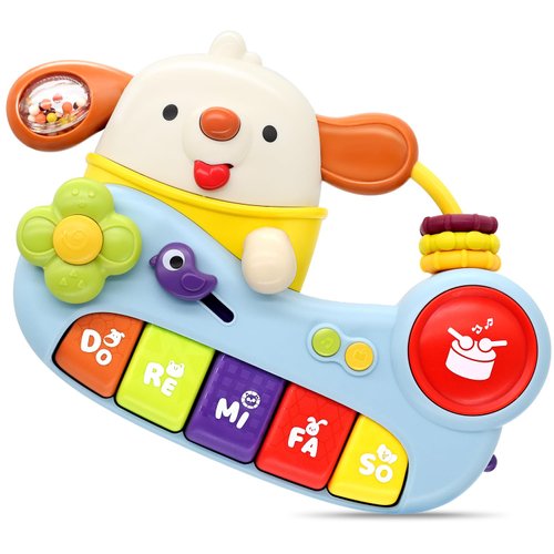 JOCOUNY Toddlers Toy - Montessori Sensory Musical Toys Piano Keyboard Early Development Learning Educational Musical Instrument Travel Toy for Infant Baby Boy Girl Nursing Birthday