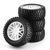 Chanmoo 1/10 RC Off Road Tires and Wheels 12mm Hex Rubber Short Course Truck Tyres with Foam Insert for 1:10 Scale Buggy Car ARRMA Traxxas Wltoys 144001 Losi HSP 94107 94170 94155 94177 4PCS (White)