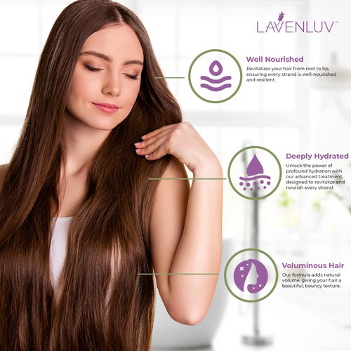 Hair to Stay Hair Growth Conditioner By Lavenluv- Anti-Hair Loss Treatment For Thinning Hair- Deep Moisture Conditioner With Vitamins & Essential Oils- Hair Thickening Conditioner For Men & Women- 8oz