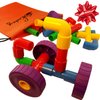 Skoolzy STEM Learning Pipe Tube 29 Piece Toys_and_Games Set, Educational Construction Building Blocks for ADHD & Autism for Baby, Kid Includes Wheels Pipes Joints and eBook