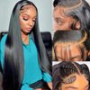 Profairsor 28 Inch Straight Lace Front Wigs Human Hair 180% Density Straight Human Hair Wigs for Black Women Glueless 13x4 Lace Front Wigs Human Hair Pre Plucked Lace Frontal Wigs Human Hair