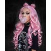 IMSTYLE Pink Lace Front Wigs Long Wavy Synthetic Wig for Women Natural Hairline Mera Cosplay Party Halloween Heat Resistant Hair 26inch
