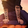 6-Pack Halloween Bat and Spider Temporary Tattoo Stickers - 5.5 x 8.2 Inch Black Bat, Spider, and Web Design - Perfect for Halloween Cosplay, Party Decorations, and Kids & Adults Face and Body Makeup