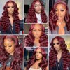 MISSJAY 20 Inch Burgundy Lace Front Wigs Human Hair 13x4 Hd Lace Front Wigs Human Hair Wine Red Body Wave Lace Front Wigs Human Hair 180 Density Glueless HD Lace Frontal Wigs Human Hair