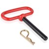 2 Pcs 3/8 inch Red Handle Hitch Pin Accessories for Tractors,Clevis Pin 3/8 x 4 Inch
