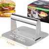 HULISEN Burger Press, Stainless Steel Hamburger Smasher, Non-Stick Smooth Square Bacon Grill Press - Professional Griddle Accessories Kit for Flat Top Griddle Cooking, Gift Package