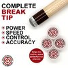 Bulletproof Break Tips - Polymer Break & Jump Tip | Professional Pool Cue Tips & Pool Stick Accessories | Billiards Accessories for Adults & Pool Players | Comes with Patch & Sticker! 13mm, 1 Count