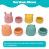 HYSZXUS Bath Toys Floating Boats with Silicone Bath Toys,9pcs Mold Free Baby Bath Toys for Infants 6-12-18 Months,Water Table Toys for Toddlers 1-3,Shower Toys Pool Toys for 1 2 3 4 Boys Girls Kids