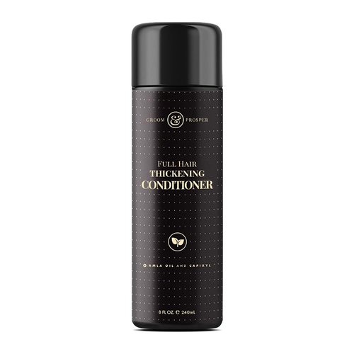 GROOM & PROSPER – Full Hair Thickening Conditioner for Men with Capixyl, Biotin, Peptides, Argan Oil, Amla Oil, Aloe vera, Green Tea Extract, and Red Clover Extract – 8oz