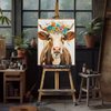Natuyalo Paint by Numbers for Adults - DIY Adult Paint by Number Kits Painting on Canvas Cow and Flowers Painting by Numbers for Beginners, Animal Art Craft Kits for Adults (16x20 Inch)