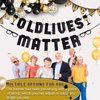 Old Lives Matter Banner 16 Feet Glitter Black Pre Strung Funny Birthday Retirement Party 40th 50h 60th 70th 80th Birthday Gifts for Man Birthday Decorations, Retirement Party Decorations (Black)