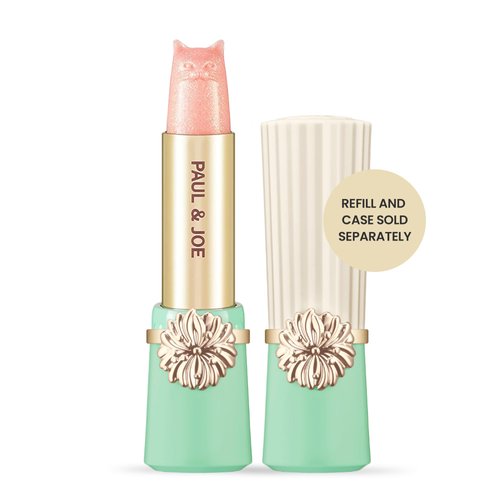 Paul & Joe Pearl Lipstick Refill Only, Case Sold Separately, Cat-Shaped Glossy Light Pink Lipstick, Moisturizing Lip Care with Shea Butter and Jojoba Oil, 402 Pearl Lipstick, 0.10 oz