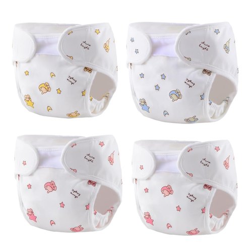 Reborn Baby Dolls Diapers Accessories 4-Piece Pack Fit for 17-24 inch Reborn Dolls Newborn Underwear Reusable Washable
