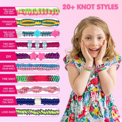 Kslavagcnt Crafts for Girls 8-12, Friendship Bracelet Making Kit for Girls, Arts and Crafts for Kids Age 8-12, DIY Jewelry Making Kit Toys, Christmas Birthday Gifts for Ages 6 7 8 9 10 11 12 Year Old