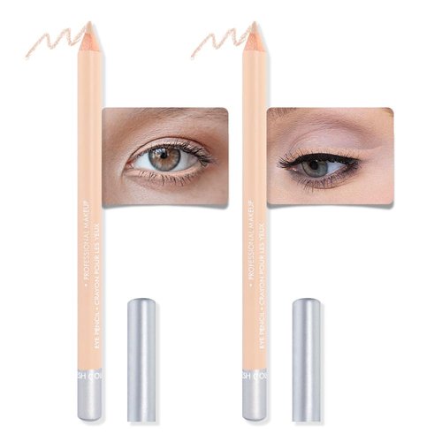 Kaely 2Pcs Nude Pencil Eyeliner,Smooth Eye Liner Waterproof Smudge Proof,Sharpenable Multi-Use Gel Eyeliner Pencil Pen,Creates Natural Eye Makeup,delineador de ojos contra el agua