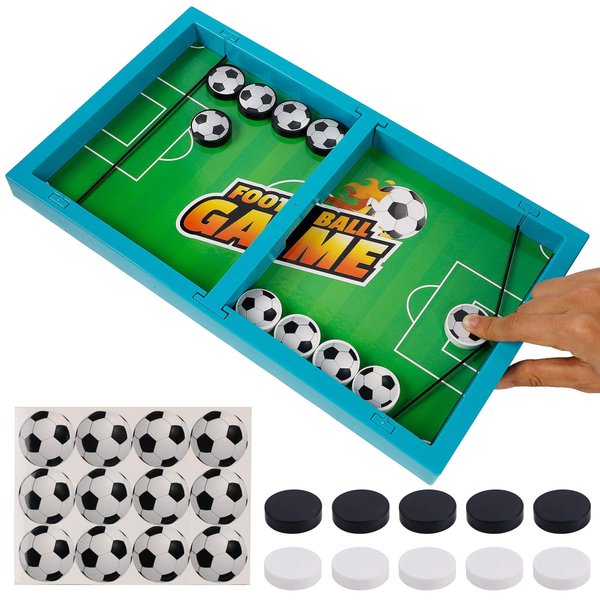 DR.DUDU Fast Sling Puck Game,Plastic Soccer Football Table Hockey Game Slingshot Toy Winner Board Game Parent-Child Interactive Game, 14 in x 8.2 in Table Battle Board Toy for Kids