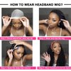Punmasa Headband Wig Human Hair Deep Wave 12 Inches None Lace Front Wig Human Hair Machine Made Wigs 150% Density Headband Curly Human Hair Wigs for Women Natural Color Half Wigs