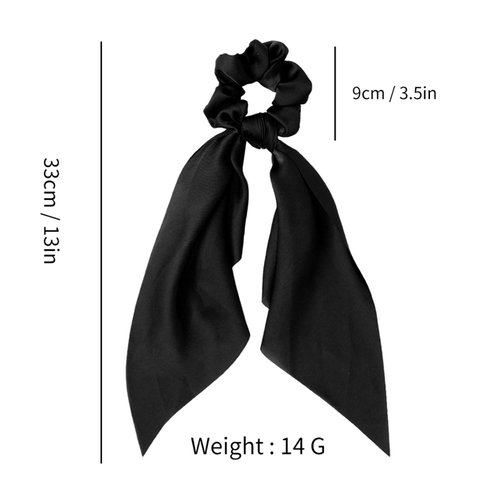 Pejlnd Hair Scarf Scrunchies for Women, 2Pcs Knotted Bow Hair Ties - Red Black, Satin Silk Elastic Hair Tie Bow Bands Ponytail Holder, Perfect Gifts for Her