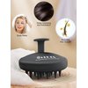 HEETA Scalp Massager Hair Growth, Scalp Scrubber with Soft Bristles, Integrated Silicone Design, Scalp Exfoliator for Dandruff Removal & Relax Scalp, Shampoo Brush Fit Wet Dry Hair Use, Black