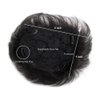 H&Bwig Men Short Toppers Hairpiece Hair Extensions (Natural Black) for Covering White Loss Hair Toupee