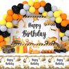 Construction Birthday Party Decorations Supplies, Construction Theme Tablecloth Backdrop, 2 Foil Balloons, Balloon garland Party Decor for Kids Boys