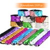 KUUQA 16 Pcs Magic Sequins The Mermaid Bracelets 2-Color Sequin Reversible Glitter Slap Bracelets Charms Wristband for Kids Little Mermaid Birthday Party Favors Bags Supplies (Random Colors)