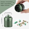 MEECN Keychain Pill Holder, Pill Box, Aluminum Waterproof Pill Container, Pill Organizer for Outdoor Travel Camping，Size: 1.6 x 1.6 x 2 in (Green)