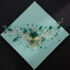 Aimimier Bridal Green Crystal Hair Comb Emerald Rhinestone Hair Vine Prom Party Festival Wedding Hair Accessories for Women and Girls(Gold)