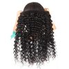 3 Bundles Deep Wave Virgin Human Hair with Lace Frontal Unprocessed Human Hair Extensions Natural Black Color (10 12 14+10)
