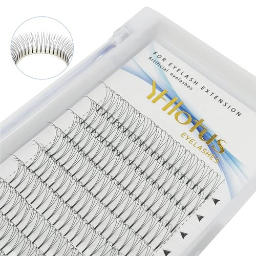Premade Fans Eyelash Extensions 3D 4D 5D 6D 7D 8D Thickness 0.07 C/D Curl Natural Eyelashes Short Stem Russian Volume Fans Lash Extensions Supplies (8mm, 3D-0.07-D)