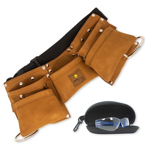 SparkJump Kids Tool Belt - Adjustable Leather Kids Workshop Toddler Tool Belt - Dress Up Construction Worker Costume for Kids - Tool Belt for Kids and Toddlers for DIY Woodworking and STEM Learning